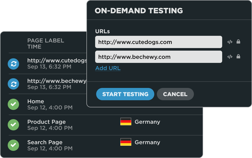 Synthetic On-demand testing